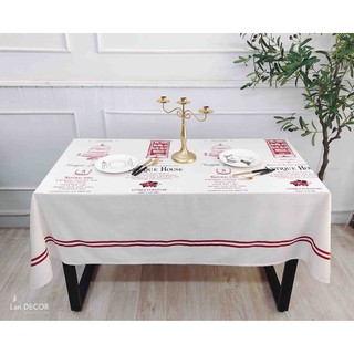 Khăn trải bàn đẹp Landecor  họa tiết Victoria đỏ - TB468