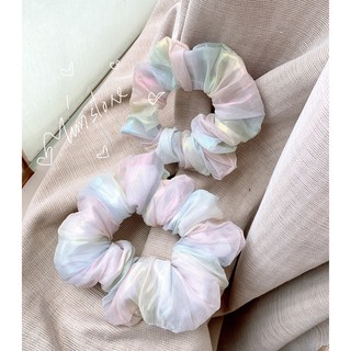 {Ảnh thật} SCRUNCHIES ÁNH BẠC NGŨ SẮC ĐỘC LẠ, CỘT TÓC VẢI THỜI TRANG RẺ