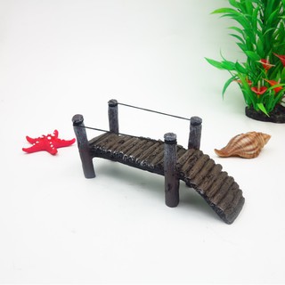 Mô hình cầu gỗ bến thuyền dùng trang trí tiểu cảnh, bể thủy sinh, DIY