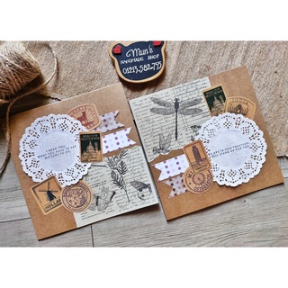 Thiệp giấy kraft phong cách cổ điển - Vintage handmade cards