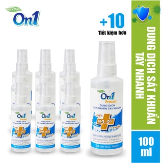 Bộ 10 chai Dung Dịch Sát Khuẩn Tay Nhanh Khô On1 Hương BamBoo Charcoal dung tích 100ml/ chai