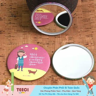 <Sỉ 1200đ> <Video Review> Sỉ Số Lượng Lớn Gương Mini Tròn Cầm Tay Dễ Thương Trang Điểm Hàn Quốc  A283