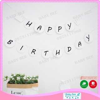 Dây Chữ HAPPY BIRTHDAY Trắng Trang Trí Tiệc Sinh Nhật