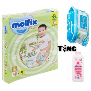 [Mua tã chọn] Tã bỉm quần/dán Molfix thiên nhiên bông Organic tự nhiên M76 +8, L68 +8 , XL62 +8 , XXL56 +8 , XXXL24 +6