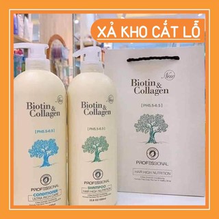 [Mẫu mới 2021] Bộ dầu gội xả Biotin Collagen Yuiluim trắng hỗ trợ ngăn rụng tóc, phục hồi hư tổn 1000ml Mina.cosmetic1