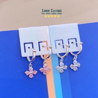 Bông tai bạc gắn đá màu tự nhiên cho Bé Yêu BT0316