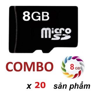 [Sỉ combo] 20 thẻ nhớ MicroSD 8GB - Dùng cho điện thoại, Camera, loa , đài...