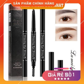 Bút kẻ lông mày FREESHIP Chì Kẻ Mày Double Effect Lameila 02 đầu không thấm nước