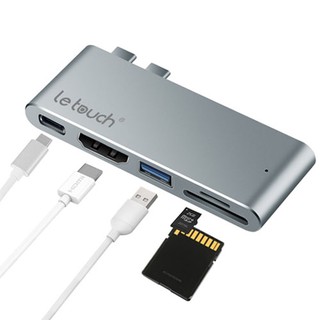 Cáp chính hãng USBC HUB PRO HDMI 4K Letouch dual xám