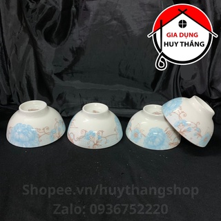 Bát Ăn Cơm Sứ "Cúc Xanh" 3D
