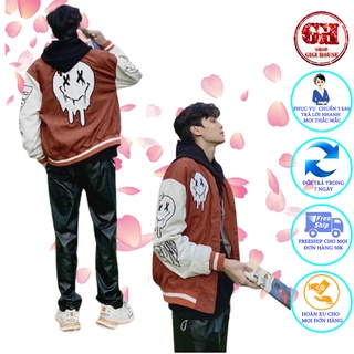 Áo Khoác Bóng Chày Bomber In Hình Siêu Xinh Form Rộng Unisex-AKNHUNGHOATHINH