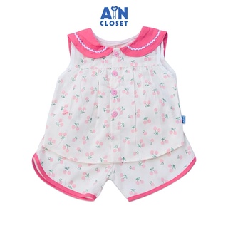 Bộ quần áo ngắn bé gái họa tiết Cherry nhí hồng cổ thủy thủ cotton boi - AICDBGEIEBSY - AIN Closet