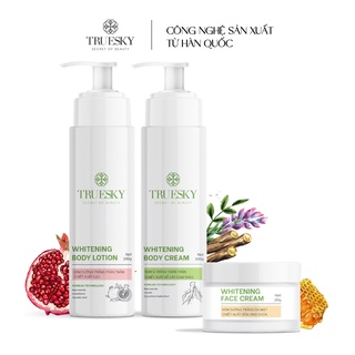 Bộ làm trắng toàn diện Truesky VIP01 gồm 1 kem ủ trắng 100g + 1 kem dưỡng trắng 100g + 1 kem dưỡng trắng da mặt 20g