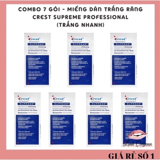 Miếng dán trắng răng Crest Supreme Professional (Trắng rất nhanh) Combo 7 gói