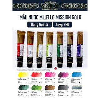 Màu nước Mijello Mission Gold 7ml tuýp lẻ (20 màu)