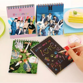 Sổ cào vẽ bangtan giấy đen SC2 army