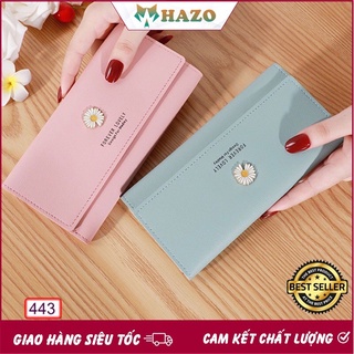 VÍ DÀI NỮ CẦM TAY NHIỀU NGĂN ĐÍNH HOA CÚC 443 THỜI TRANG