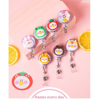 Móc đeo thẻ bảng tên dây rút co dãn hình vịt cute