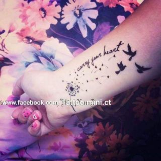 Hình xăm bồ công anh 3.Xăm dán tatoo mini tạm thời, size <10x6cm