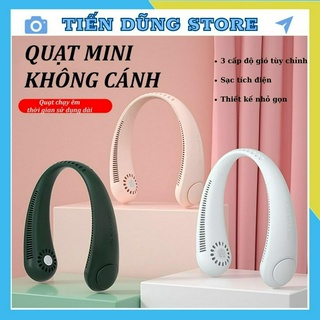 Quạt đeo cổ mini tích điện tiện lợi thông minh, thời trang,thiết kế không cánh quạt, sạc USB đa năng