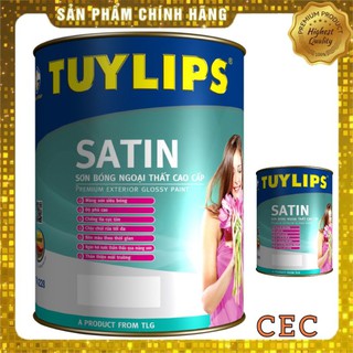 Sơn Bóng Lộng Lẫy Tường Ngoài Nhà Tuylips Satin (Lon 5L) Sơn Mầu , Sơn Trắng Cao Cấp Mặt Tiền Nhà