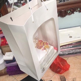 Túi kính đựng hoa, quà tặng, túi giấy đựng hoa kt 24,5x35,5x14cm