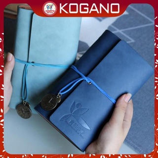 Sổ tay bìa da PU KOGANO sổ ghi chép, nhật ký, lưu bút gáy còng size A6 phong cách vintage đồng hồ SN-001307