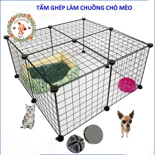 [XẢ KHO GIÁ RẺ] Chuồng quây chó mèo (combo 11 lưới và 1 cửa size 35x35cm) lắp ghép giá rẻ