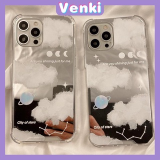 iPhone Case Acrylic Reflective Mirror Airbag Shockproof Protection Camera Stars Clouds Planet Compatible with iPhone 11 iPhone 13 Pro Max iPhone 12 Pro Max iPhone 7 Plus iPhone xr