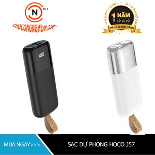 [GIÁ HỦY DIỆT] Pin Dự Phòng Hoco J57 10000mAh Tích Hợp 2 Cổng USB - Màn Kỹ Thuật Số LED - Hàng Chính Hãng