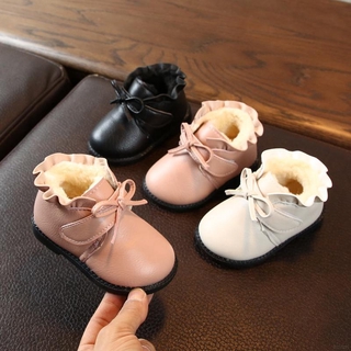 Boots Da Tập Đi Phối Nơ Cho Bé Gái 9m-3 Tuổi