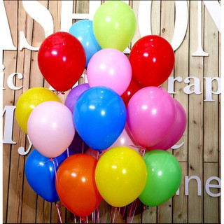 bong bóng tròn Thái Lan trơn 10"(25cm) bịch 25C set bong bóng trang trí sinh nhật phụ kiện trang trí sinh nhật happy