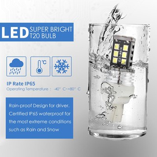 Bóng Led Chân T20 7443 Với 15 Chip Led 2835 Dùng Đèn Chiếu Hậu, Demi, Xi Nhan, Xe Đạp Điện Nguồn 12V-24V