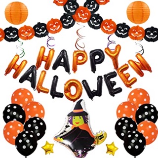 BÓNG TRÒN ĐEN, CAM CHẤM BI TRANG TRÍ HALLOWEEN