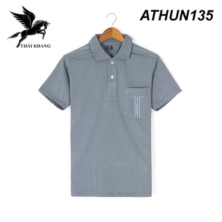 Áo thun nam tay ngắn có cổ có túi trung niên THÁI KHANG vải cotton form rộng ATHUN13