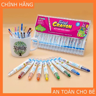Bút Sáp Màu Twist Crayon DUKA 18 Màu - Túi Nhựa PVC [An Toàn Cho Bé]