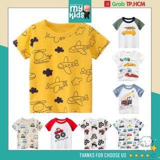 Áo bé trai 27KIDS áo thun cho bé in hình MÁY BAY ngộ nghĩnh chất cotton hàng xuất Âu Mỹ 100% COTTON