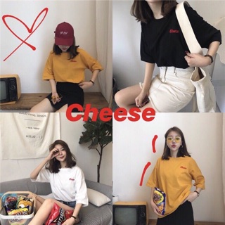 Áo thun nữ form rộng tay lỡ in chữ cổ tròn f01