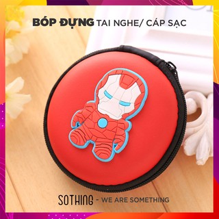 Bóp đựng tai nghe - Cáp sạc Hình Thú - Mẫu Tròn