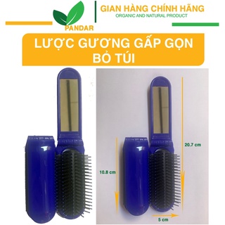 Lược gương gấp gọn cầm tay mini bỏ túi, tiện dụng, PANDAR