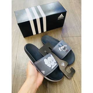 Dép adidas plus nam*kaws xám quai đen