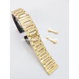 Dây đồng hồ thép không gỉ màu vàng - size 20mm