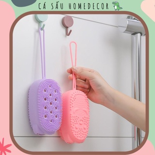 Bông Tắm Silicon Tạo Bọt Có Gai Massage - Giao màu ngẫu nhiên