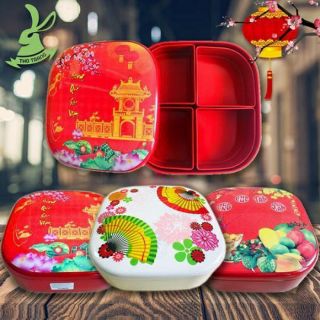 Hộp mứt TẾT lục giác màu đỏ nhựa melamine VCP Vinh Cơ