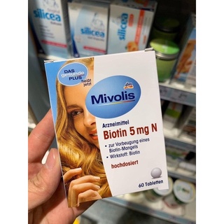 [Mẫu mới] Viên kích thích mọc tóc, giảm gãy rụng Biotin 5mg mivolis, Đức