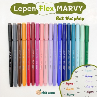 [Màu lẻ] Bút Viết Thư Pháp Lepen Flex MARVY 4800 Nhà Cam