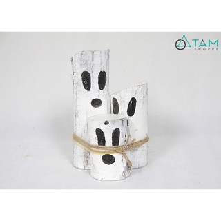 Bộ 3 con ma thân cây tự nhiên sơn trắng