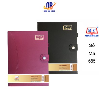 Sổ Bìa Da Cao Cấp Minh Châu - Sổ khuy bấm 200 trang CK8 (mã 685) - 1 quyển