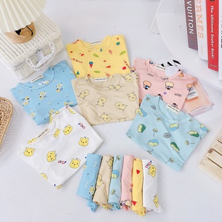 Bộ quần áo cộc tay cho bé, đồ bộ cộc tay thun lạnh cho bé trai bé gái họa tiết dễ thương 5-18kg