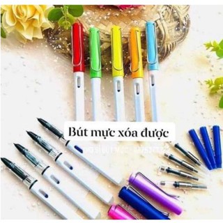 Bút mực xoá được bút máy nét thanh đậm luyện chữ học sinh lớp 1 viết mực tím xanh đen